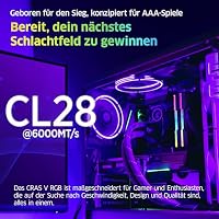 KLEVV CRAS V DDR5 RGB 32GB (2X 16GB) 6000MH/z CL28 Gaming-Arbeitsspeicher-Kit XMP 3.0 Hochleistungs-Übertaktung 28-36-36-76 – Schnelleres Gaming mit extrem niedrigem CL28 – Ansicht 6