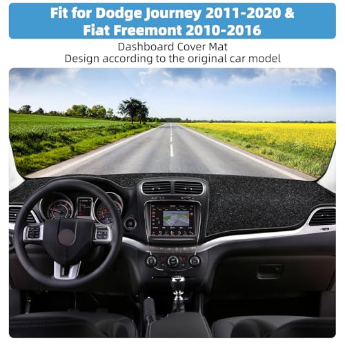 Image of Dash Cover Mat for Dodge Journey 2011-2020 & Fiat Freemont 2010-2016 Non-Slip Dashboard Cover Mat Sunshade UV Rays Protector Interior Accessories