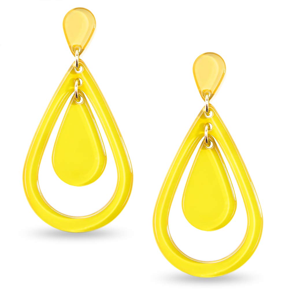 ZENZII Acrylic Resin Teardrop Cutout Earrings for Women