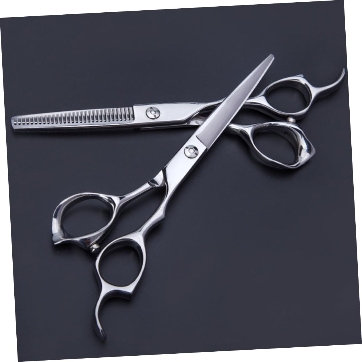 Ipetboom Tijeras de Peluquería de Acero Inoxidable, /2 Piezas, Corte Recto y Peinado, Diseño Ergonómico para Salón de Barbería y Uso Diario