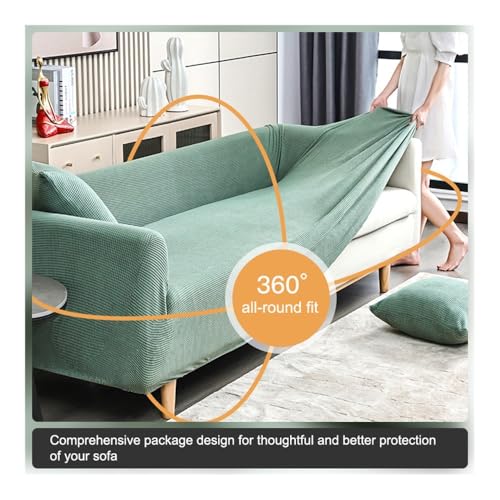 Housse de canapé en polaire élastique extensible grand salon 4 places - 3