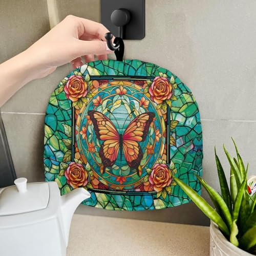 Image of Butterfly Tea Cozy for Teapot Insulated Rose Tea Pot Cozy Green Tea Pot Cozy for Keeping Warm Tea Cosy for Teapot Dust Protector