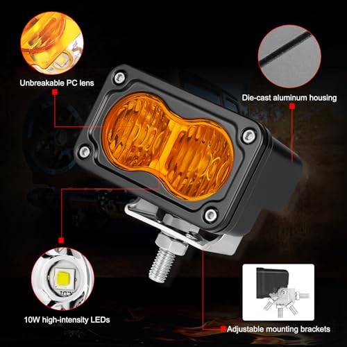Image of LED Pods Amber 3 inch Driving Fog Light Pod Offroad Light Cube