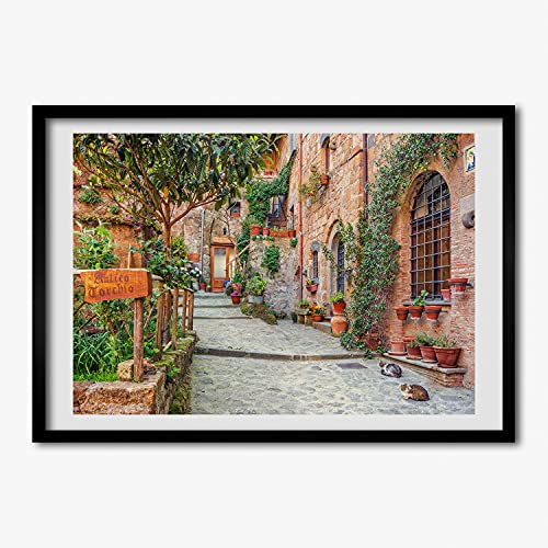Cadre photo affiche 70x50 cm tableau peinture décoratif rues italiennes