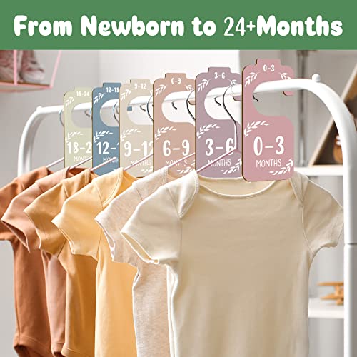 Yewfold Wooden Baby Closet Dividers,Colorful Baby Closet Organizer Hangers For Nursery,Baby Clothes Dividers For Closet,Baby Hangers Size Dividers #TOP1