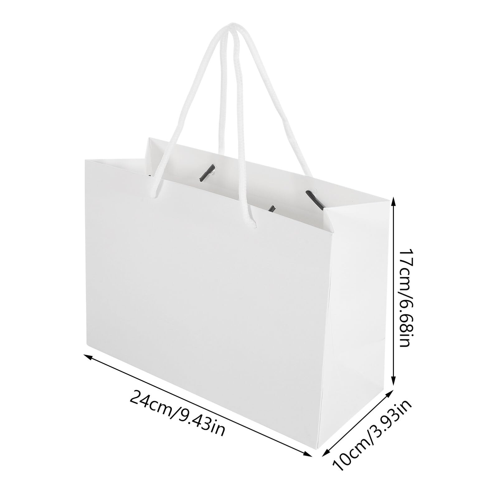 HONMEET 20 Bolsas de Papel Kraft de Color Claro con Asas, Tamaño 24x17x10 Cm, para Dulces y Regalos en Fiestas de Cumpleaños y Bodas, Contenedor Reutilizable para Golosinas y Galletas