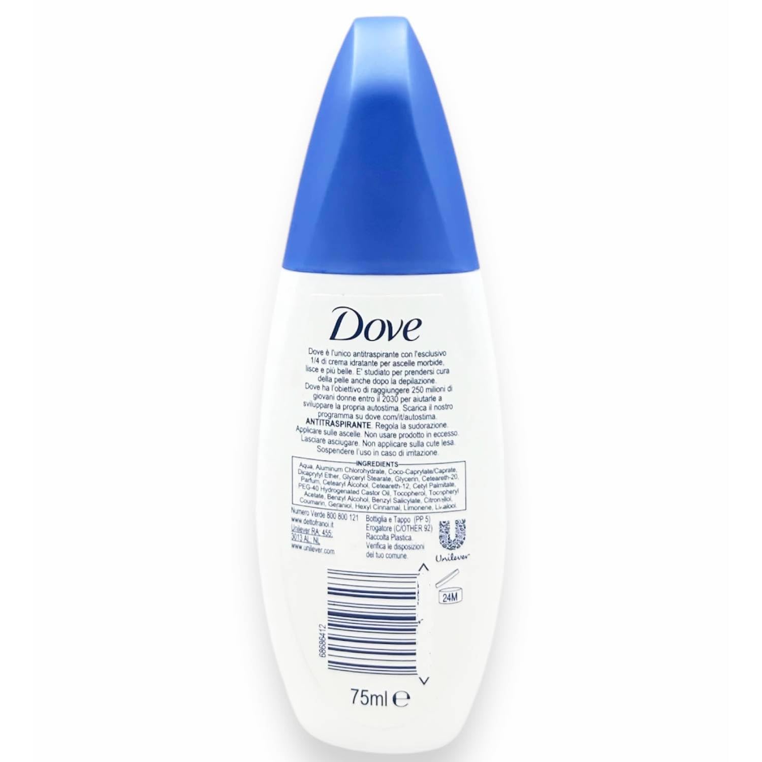 Dove Deodorante Unisex Talco Vapo No Gas 24H 75 Ml (12)