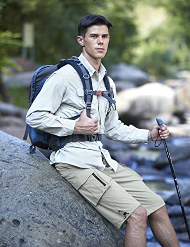 Nominate Mens Hiking Capris Pants 3/4 Long Cargo Shorts Casual Work Shorts With Multi Pockets For Golf Fishing Camping #TOP4