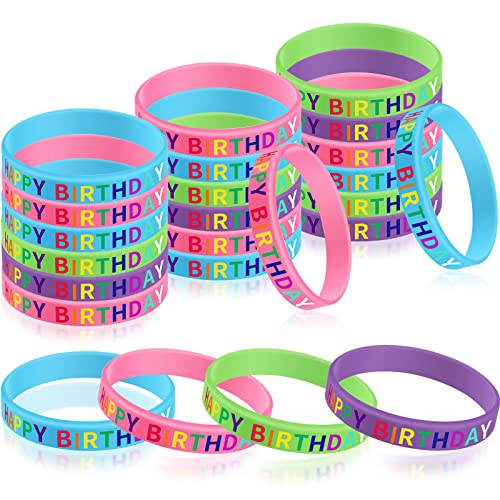 Bracelets en silicone colorés pour adolescents JOVITEC : lot de 24 pour cadeaux d'anniversaire