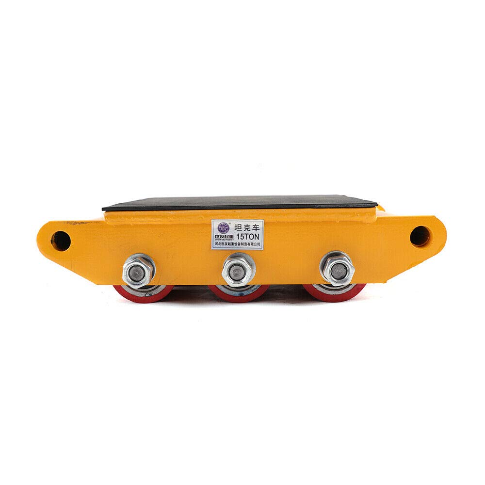 Futchoy Transportwagen, 15T, Transportgestell, geschirmte Rollen, 3,14 x 2,75 cm, Transportrolle, 33000 lbs Werkzeug zum Umzug, Gelb