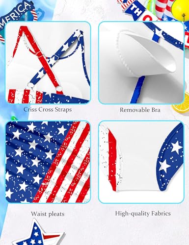 Image of CRISONE Girls Swimsuit High Neck Girls Bathing Suit Cross Back Ruched Gradien One Piece Girl Swimwear 9-16Y