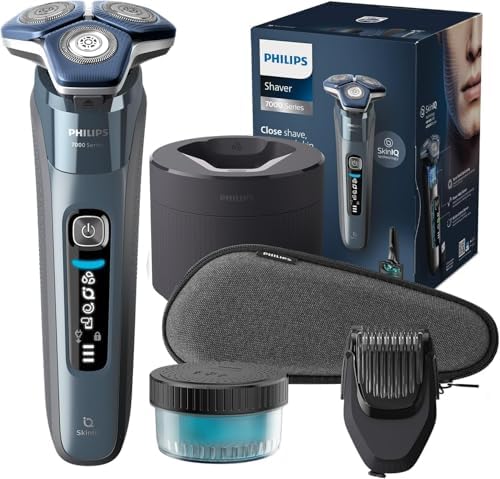 Bild 9 - PHILIPS Shaver Series 7000 – Elektrischer Nass- und Trockenrasierer für Herren mit aufklappbarem Trimmer, Ladestation & Reiseetui (Modell S7887/35)
