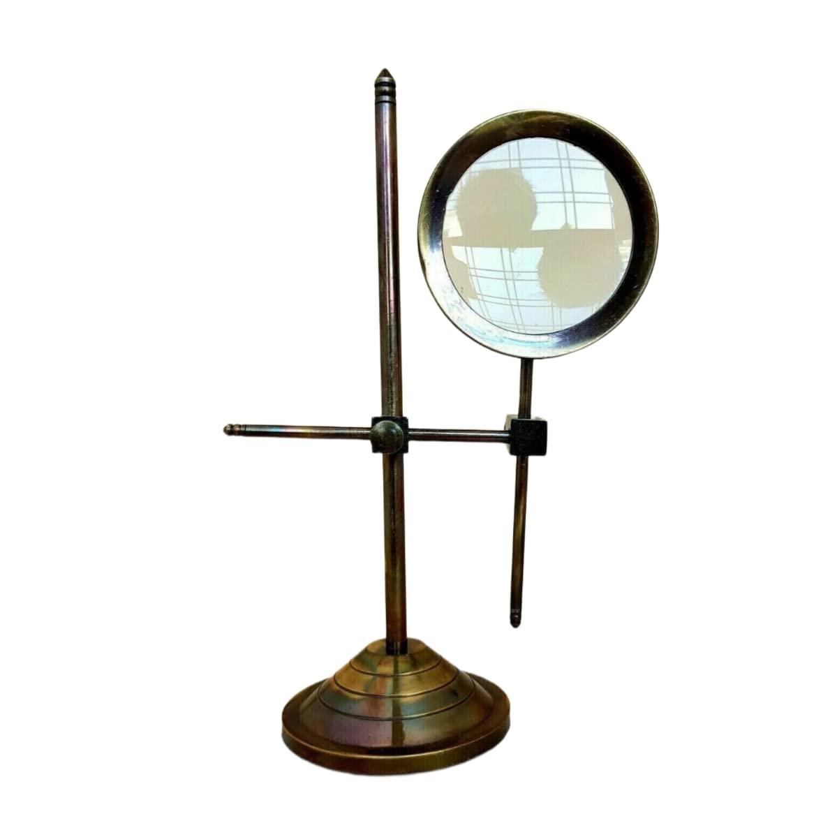 UNG Antique Desktop Adjustable Tabletop Magnifier Brass Magnifying Glass Handmade Vintage Look Antique Style Magnifying Lance Reading Low Sight Elderly Collectible Item