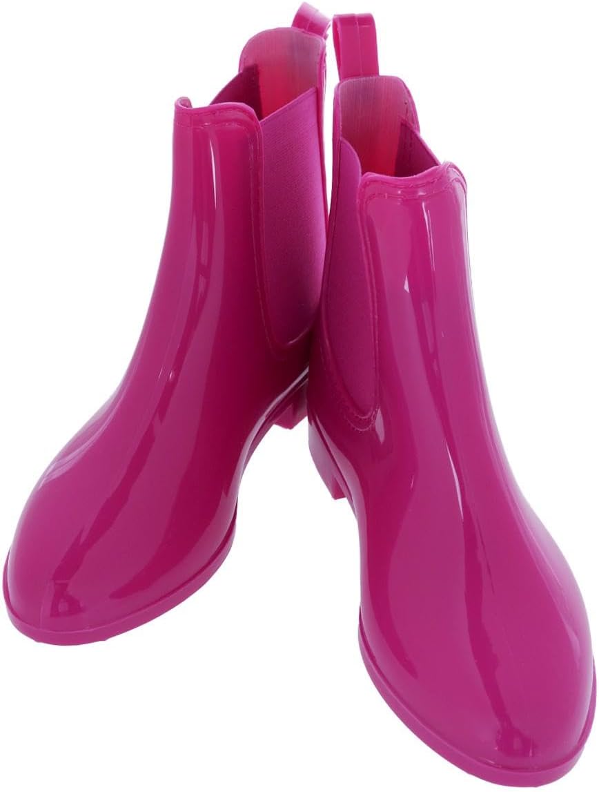 CTM Women's Solid Color Waterproof Ankle Rain Boots
