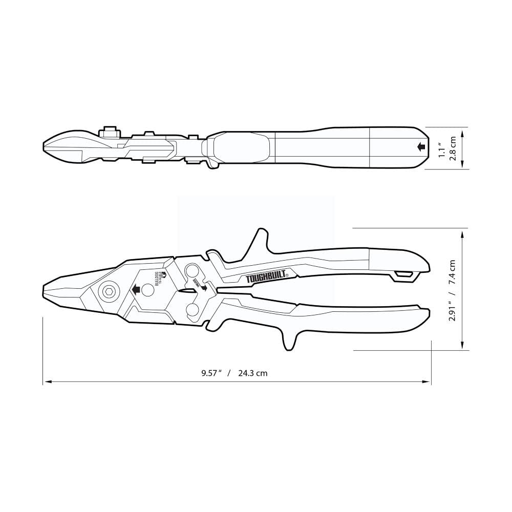 ToughBuilt - Bulldog Cut Luftfahrtschere - Einhandverriegelung - (TB-H4-60-B)