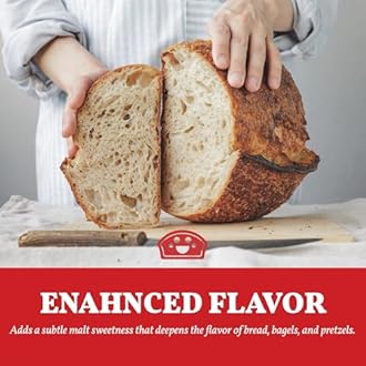 Bakers Club Artisan Diastatic Malt Powder 10oz - Enhance Flavor, Crust, Rise, Texture - Baking Bread, Pizza Crust, Pretzels, Desserts, Muffins, Bagels, Sourdough, Milkshakes - Made in USA, Malted Barley Flour 10oz