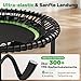 BCAN Rebounder-Trampolin für Erwachsene, 102 cm, 204 kg Belastbarkeit, mit Bungee-Seilen, verstellbarem Griff, stabil, leise – Grün