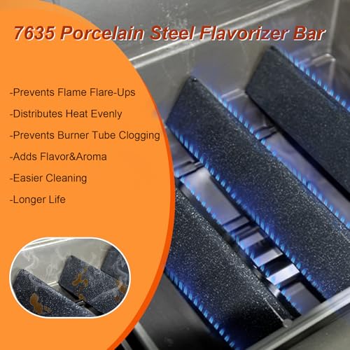 Image of Grill Parts for Weber E-210, E-220, S-210, S-220 Spirit I&II 200 Series with Front-Mounted Control 7635 Flavorizer Bars 7637 Grill Grates 69785 Grill Burners Replacement for Weber