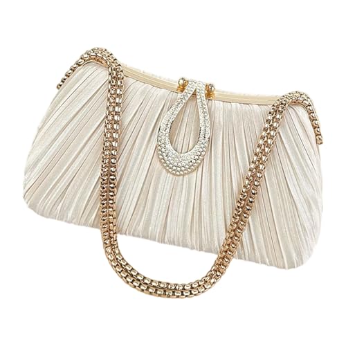Sac à bandoulière de soirée moderne plissé avec sangle en chaîne
