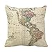 Mapa poduszki dekoracyjne poszewka na poduszkę moda dom dekoracyjna poszewka na poduszkę bawełniana poliestrowa poszewka na poduszkę (45 cm x 45 cm, jednostronna)