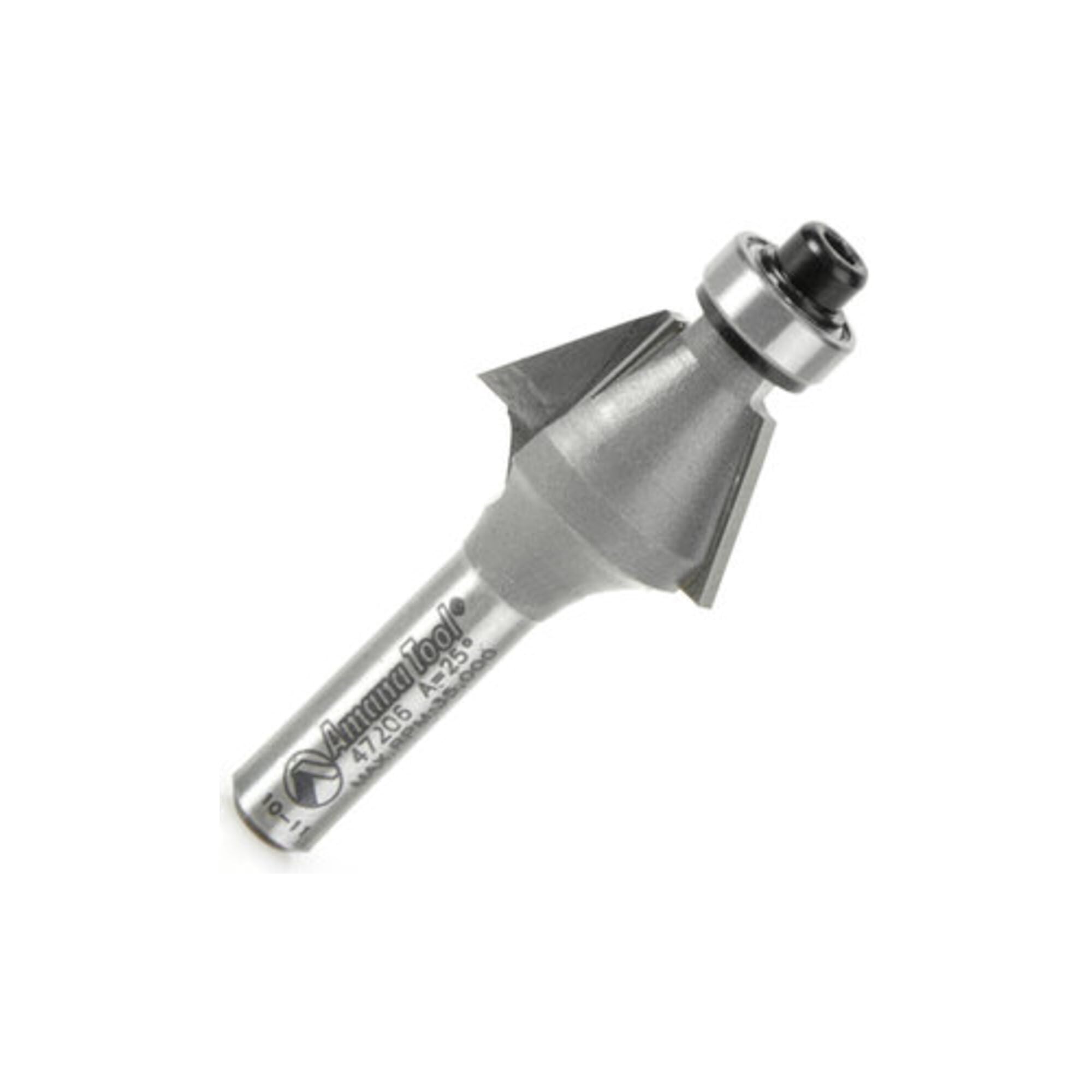 Outil de biseautage Amana 47206 avec angle 25° et queue de 1/4