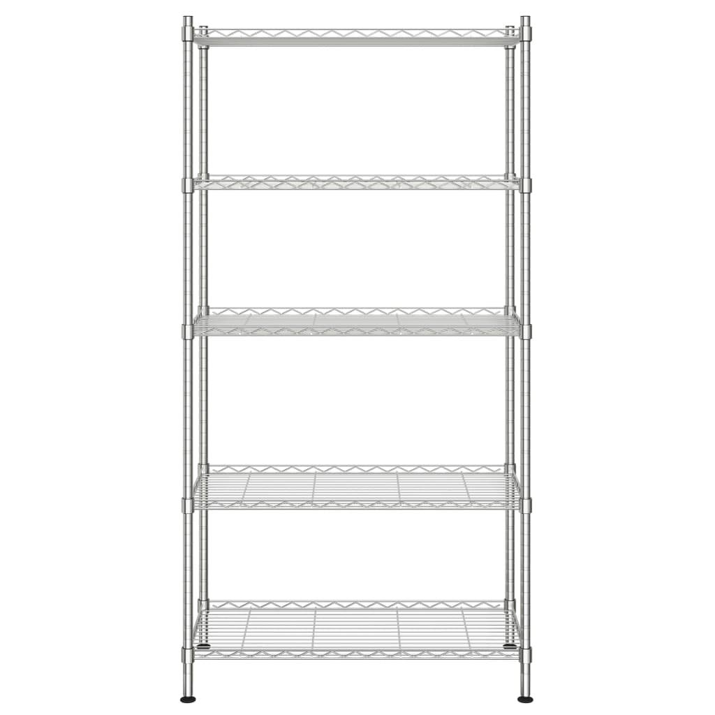 Générique Étagère de Rangement 5 Niveaux 90x35x180 cm Chrome 250 kg,Entreprise & Industrie,Stockage Industriel,Étagères industrielles,Argent,10.3 KG,324623