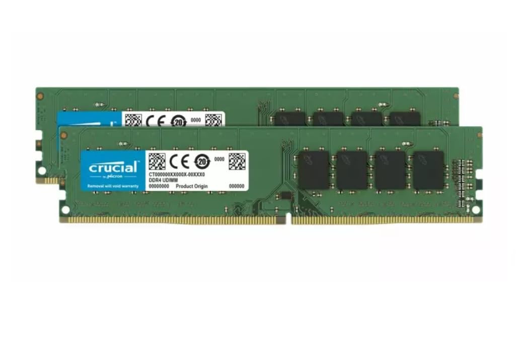 2X Crucial Micron 16GB DDR4 3200MHz Desktop RAM Arbeitsspeicher 32GB Kit CL22 UDIMM 288-Pin 1,2V PC4-25600 Non-ECC – P/N CT16G4DFRA32A – 10 Jahre Garantie – perfekt passend für PCs