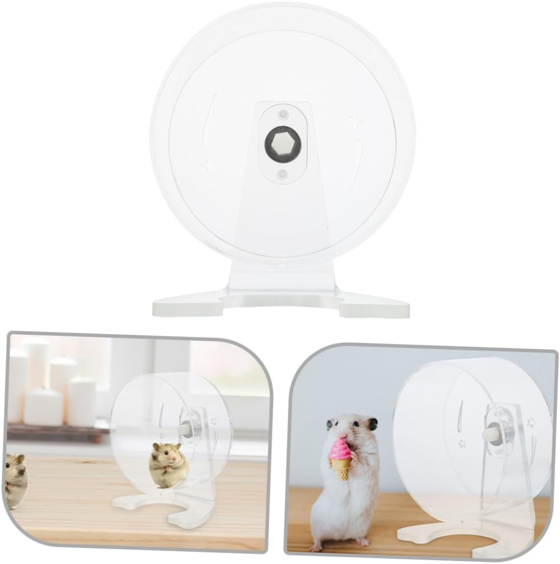 Angoily Hamster Wheel and Silent Exercise with Stand, 22cm Running Wheel for Small Animals Gerbils Chinchillas