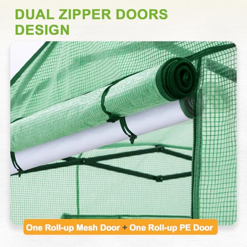 Image of EAGLE PEAK 8x6 Easy Setup Pop Up Greenhouse, Clear /Green /Mesh