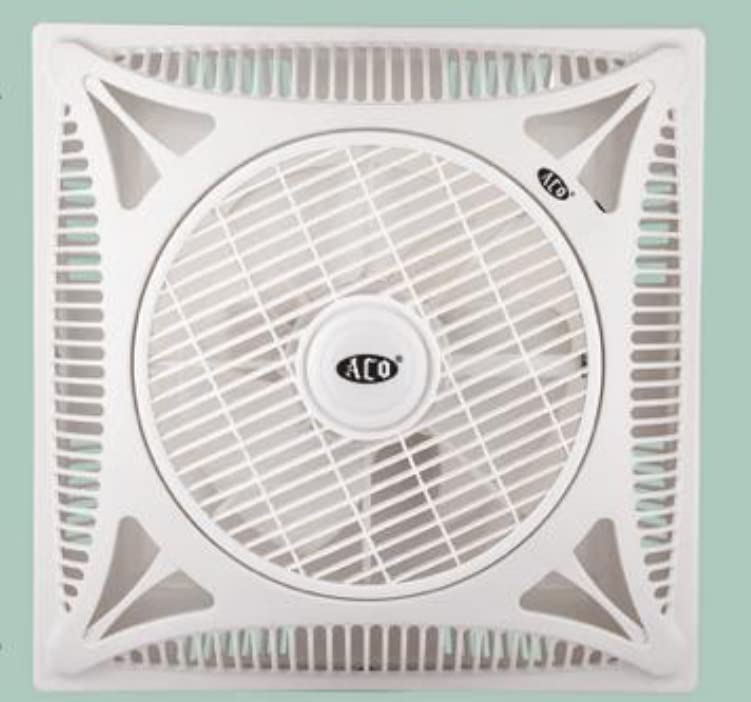Aco Ceiling Box Fan (20 Inch X 20Inch) with Remote Control Options, White
