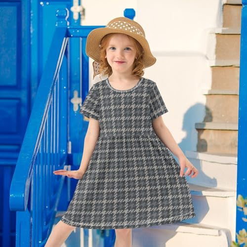 Toddler Girls Summer Short Sleeve Dress - Casual Sundress A-Line Playtime Dresses 2T-8T3