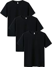 LAPASA Pack of 3 T-shirts Men Cotton ELS Short Sleeve Undershirt Round Neck & V-Neck M05/M06