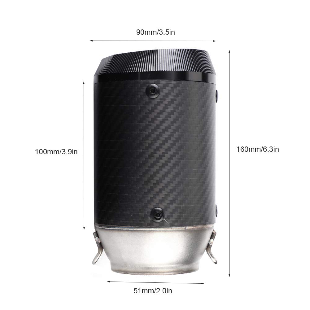 Tubo de Escape Universal para Motocicleta, Negra de Fibra de Carbono de Acero Inoxidable de 51 Mm, con Mejorado, para Z900 Z1000 400 R6