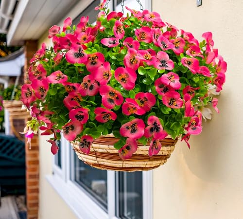 Thinktral Artificial Flowers for Outdoors Fake Plants, 12pcs Fake Flowers Artificial Plants Outdoor UV Resistant,Silk Faux Flowers Shrubs Greenery Plants for Porch Garden Patio Window Box Decor — view 6