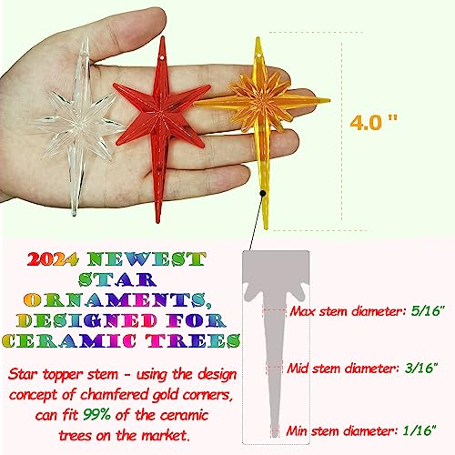 Ayidawedo TCSDX-21-7 21Pack Star Topper Ornaments For Replacement Ceramic Christmas Tree thumb #2