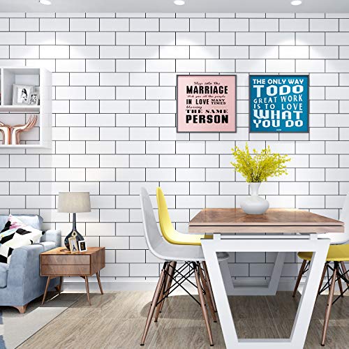 貼ってはがせる壁紙 リメイクシート 壁紙 クロス メトロタイル柄 白 壁紙シール Diy壁紙 カッティングシート のり付き はがせる 剥がせる ウォール ステッカー 防水 防カビ 防汚 賃貸ok 部屋 台所 洗面所 トイレ Yenhome 60 X3ｍ ホワイトのレビュー クチコミとして参考