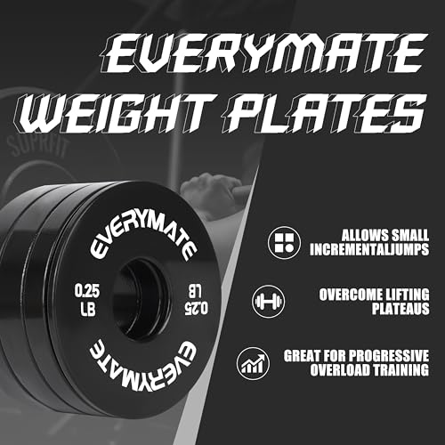 Image of EVERYMATE Fractional Micro Weight Plates Set of 8 Weight Plate Pair of 0.25LB 0.5LB 0.75LB 1 LB for Barbells for Strength Training Micro Plates Weight Plate