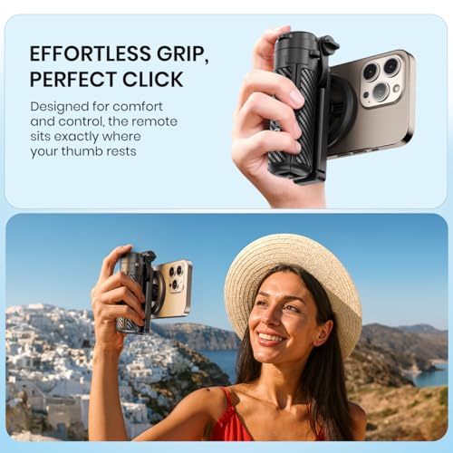 Image of Portronics Lumistick Snap Magnetic Selfie Stick with Quadripod Stand,Detachable Bluetooth Remote, 360 Rotation,Includes Metal Ring, for iPhone&Android, Foldable&Travel-Friendly for Vlogging&Recording