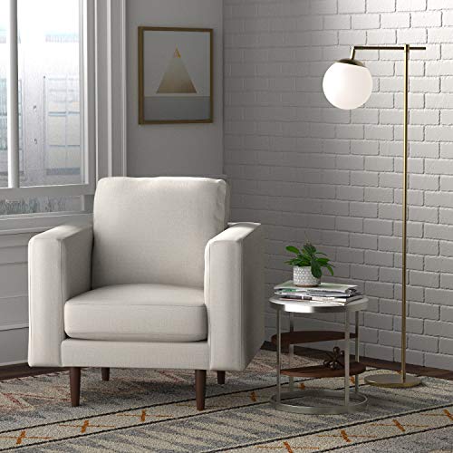 Amazon Brand – Rivet Revolve Modern Upholstered Armchair With Tapered Legs, Linen, 34.6"D X 32.7"W X 35.4"H #TOP1