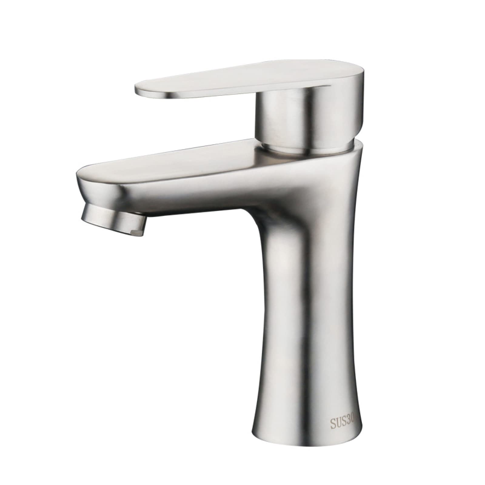 Mitigeur de lavabo en acier inoxydable brossé au design minimaliste durable