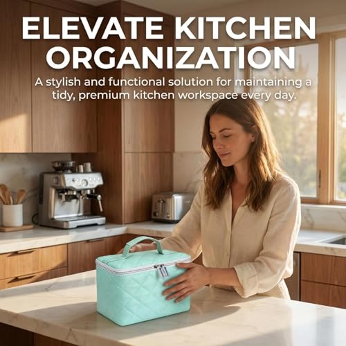 Image of Hand Mixer Storage Case for KitchenAid 5, 6, 7 and 9 Speed Mixers | Portable Design With Carry Handle For Home Bakers, Kitchen Storage, Baking Classes And Travel, Green - Case Only