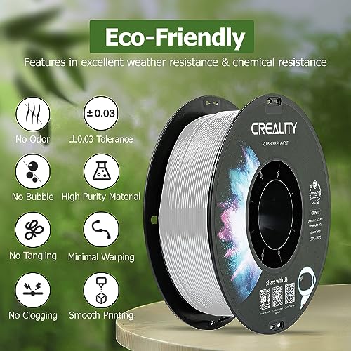Image of Official CREALITY PETG 3D Printer Filament 1.75mm 1KG (2.2lbs), High Precision Strong Toughness, Odorless Better Flow Moistureproof 3D Printing Ender Filament