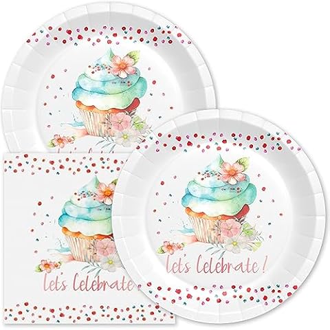 Stonehouse Collection Cupcake Party Plates Set Cover