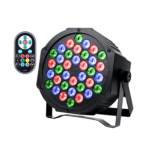 LED Stage Lights, KOOT 36 RGB Par DJ Lights Sound Activated DMX Control Strobe Lighting Disco Uplights Remote for Christmas Light Show Club Bar Party Stage Wedding