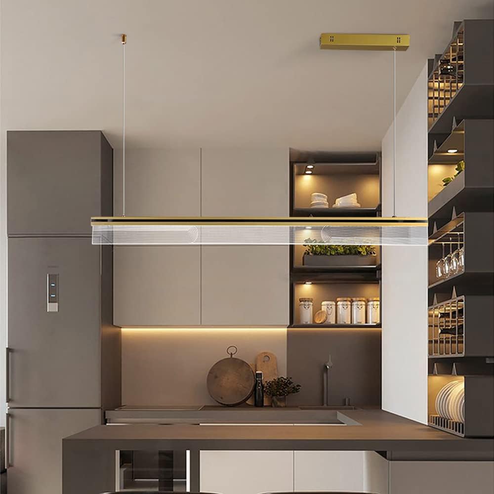 LED Modern Chandelier Lamp, Contemporary Dimmable LED Pendant Light 18W 22W 26W Kitchen Island Aluminum Chandelier Adjustable Restaurant Ceiling Lamp with Clear Acrylic ,Modern LED Chandelier ( Size :