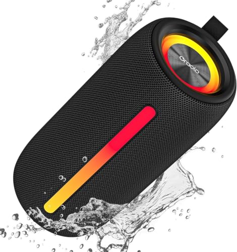 Miniatura 8 de oraolo Altavoz Bluetooth Pequeño, Altavoz Portatil Bluetooth 5.4, Mini Altavoces Ducha, 30H Reproducción, IPX7 Resistencia al Agua, TWS/AUX/TF, Adecuado para Exteriores/Fiestas/Viajes (Negro)
