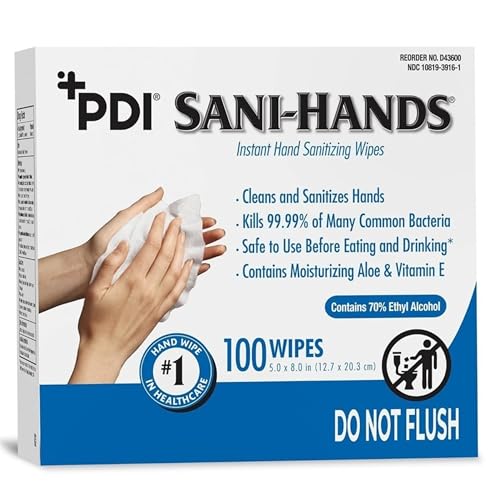 Sani-Hands Hand Sanitizer Wipes 100 Packets Per Box
