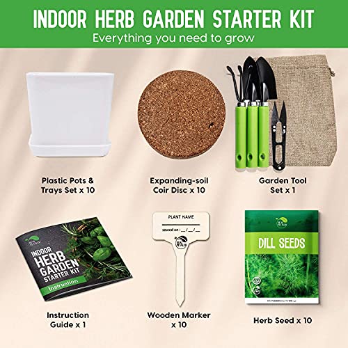 Realpetaled Realpelated Indoor Herb Garden Kit 10 Non-Gmo Herbs- Window Herb Garden Kit With 10 Reusable Pots thumb #2