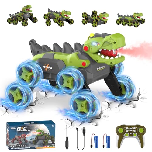 Voiture télécommandée dinosaure antichoc 8WD pour éviter les pannes sur l'herbe
