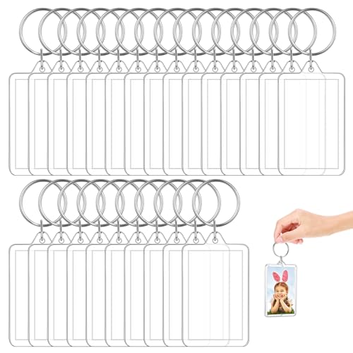 Portachiavi Foto Acrilico, Portachiavi Portafoto, Portachiavi Porta Foto, Portachiavi Foto Vuoto, Portachiavi Foto Vuoto Acrilico, Portachiavi Foto in Acrilico, 25 PCS Portachiavi con Foto Trasparenti